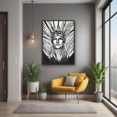 Moderne Abstrakte Freiheitsstatue Kunstglänzend Poster