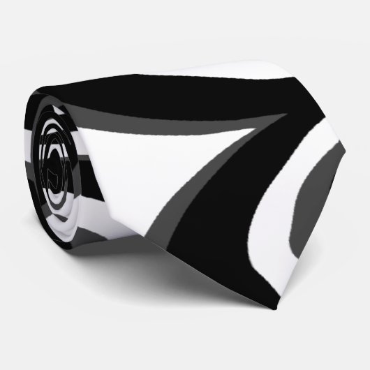 Moderne abstrakte Funky Schwarzweiss-Krawatte Krawatte (Gerollt)