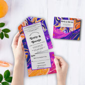 Moderne Abstrakte Galaxy Wavy Chic Wedding All In One Einladung