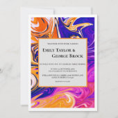 Moderne Abstrakte Galaxy Wavy Chic Wedding Einladung (Vorderseite)