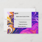 Moderne Abstrakte Galaxy Wavy Chic Wedding RSVP Karte (Vorderseite)