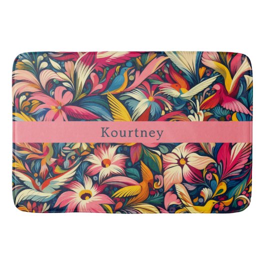 Moderne abstrakte Gartenkunst Badematte (Vorderseite)