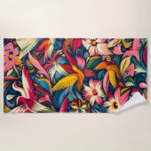 Moderne abstrakte Gartenkunst Strandtuch (Vorderseite)