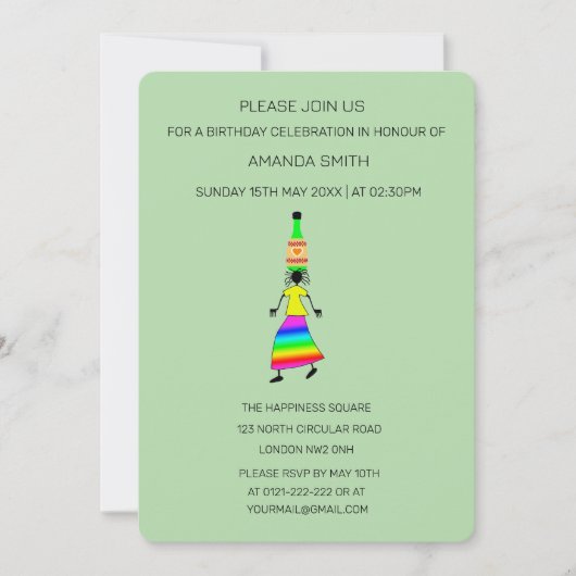 Moderne Abstrakte Geburtstagsfeier Einladung (Vorderseite)