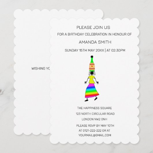 Moderne Abstrakte Geburtstagsfeier Einladung (Vorne/Hinten)