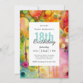 Moderne Abstrakte Geburtstagsparty Einladung (Vorderseite)