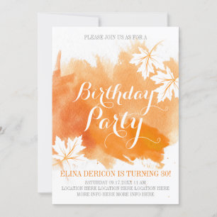 Moderne abstrakte Geburtstagsparty in Aquarelloran Einladung