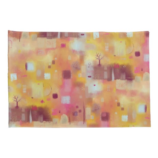 Moderne Abstrakte Gelbe Farbe Kunst Kissenbezug (Rückseite-Rechts)