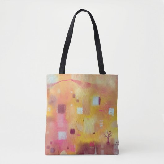 Moderne Abstrakte Gelbe Farbe Kunst Tasche (Vorderseite)