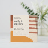 MODERNE ABSTRAKTE, GELBE KUNSTKUPELDUSCHE EINLADUNG (Stehend Vorderseite)