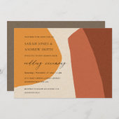 MODERNE ABSTRAKTE GELBE TERRACOTTA ARTISTIC WEDD EINLADUNG (Vorne/Hinten)