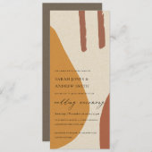 MODERNE ABSTRAKTE GELBE TERRACOTTA ARTISTIC WEDD EINLADUNG (Vorne/Hinten)