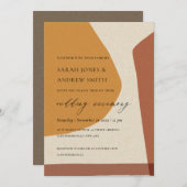 MODERNE ABSTRAKTE GELBE TERRACOTTA ARTISTIC WEDD EINLADUNG (Vorne/Hinten)