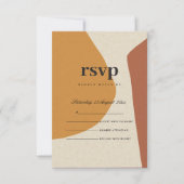 MODERNE ABSTRAKTE GELBE TERRACOTTA KÜNSTLERISCHE U RSVP KARTE (Vorderseite)