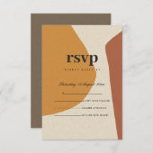 MODERNE ABSTRAKTE GELBE TERRACOTTA KÜNSTLERISCHE U RSVP KARTE (Vorne/Hinten)