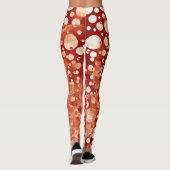 Moderne, Abstrakte, gemusterte Rote Blüten Leggings (Rückseite)