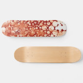 Moderne, Abstrakte, gemusterte Rote Blüten Skateboard (Horizontal)