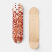 Moderne, Abstrakte, gemusterte Rote Blüten Skateboard (Vorderseite)