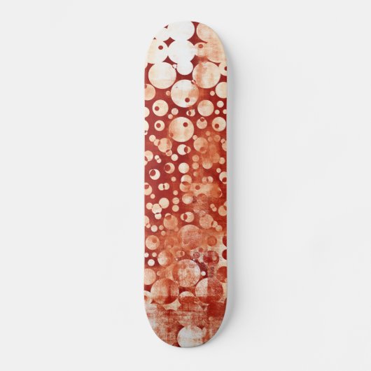 Moderne, Abstrakte, gemusterte Rote Blüten Skateboard (Vorderseite)
