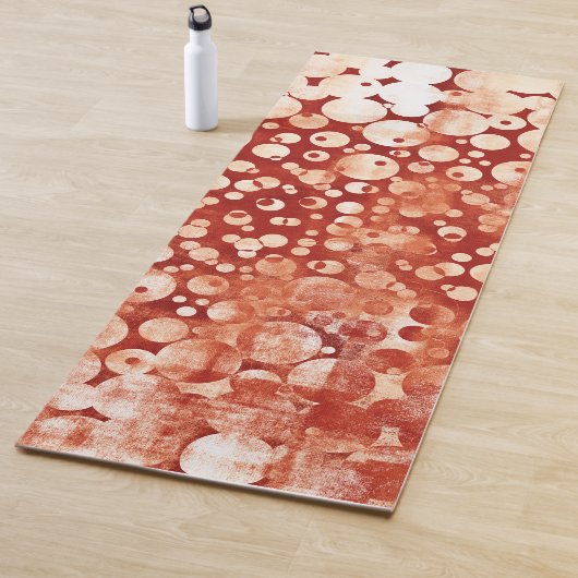 Moderne, Abstrakte, gemusterte Rote Blüten Yogamatte (Beispiel)