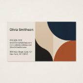 Moderne Abstrakte Geometrie, Beige, Marine, Rostde (Rückseite)