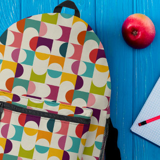 Moderne Abstrakte Geometrie im Mittelalter Bedruckter Rucksack