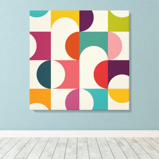 Moderne Abstrakte Geometrie im Mittelalter Leinwanddruck (Insitu (Holzboden))