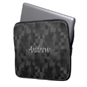 Moderne Abstrakte Geometrie in Schwarz und Grau Laptopschutzhülle (Vorderseite Links)
