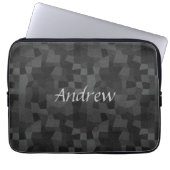 Moderne Abstrakte Geometrie in Schwarz und Grau Laptopschutzhülle (Vorderseite)