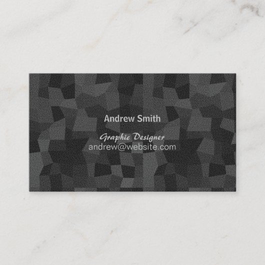 Moderne Abstrakte Geometrie in Schwarz und Grau Visitenkarte (Vorderseite)