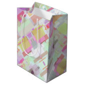 Moderne Abstrakte Geometrie und Farbigkeit Mittlere Geschenktüte (Rückseite Schrägansicht)