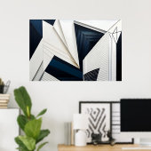 Moderne abstrakte geometrische Architektur Poster (Heimbüro)