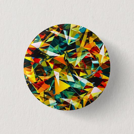 Moderne abstrakte geometrische bunte Kristallglas Button (Vorderseite)