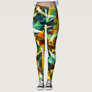 Moderne abstrakte geometrische bunte Kristallglas Leggings