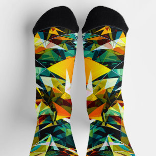 Moderne abstrakte geometrische bunte Kristallglas Socken