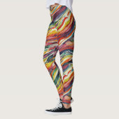 Moderne abstrakte geometrische digitale Muster 40 Leggings (Links)