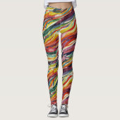 Moderne abstrakte geometrische digitale Muster 40 Leggings (Vorderseite)