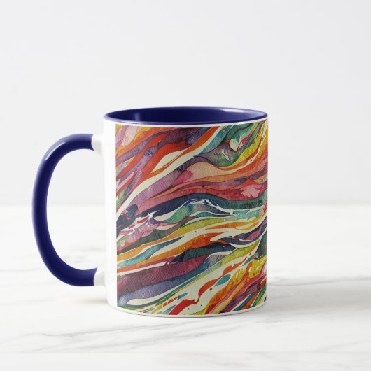 Moderne abstrakte geometrische digitale Muster 40 Tasse (Links)