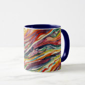 Moderne abstrakte geometrische digitale Muster 40 Tasse (VorderseiteRechts)