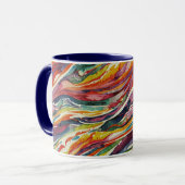 Moderne abstrakte geometrische digitale Muster 40 Tasse (Vorderseite Links)