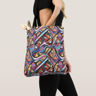 Moderne abstrakte geometrische digitale Muster 48 Tasche