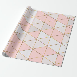 Moderne Abstrakte geometrische Dreiecke Pfirsichgo Geschenkpapier