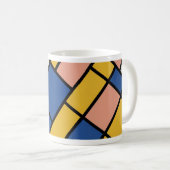 moderne abstrakte geometrische Farbblockmuster Kaffeetasse (VorderseiteRechts)