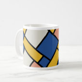moderne abstrakte geometrische Farbblockmuster Kaffeetasse (Vorderseite Links)