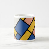 moderne abstrakte geometrische Farbblockmuster Kaffeetasse (Mittel)