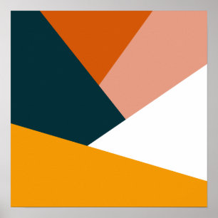 Moderne abstrakte geometrische Farbblockmuster Poster