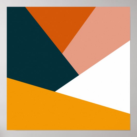 Moderne abstrakte geometrische Farbblockmuster Poster (Vorne)