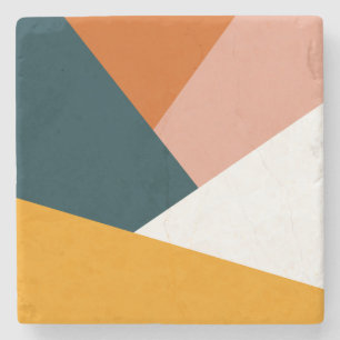 Moderne abstrakte geometrische Farbblockmuster Steinuntersetzer