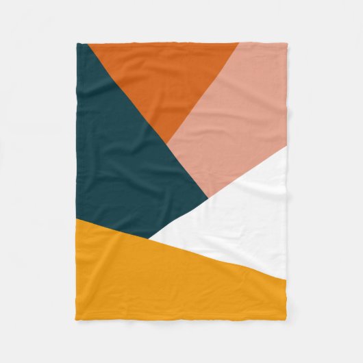 Moderne abstrakte geometrische Farblockmuster Fleecedecke (Vorderseite)