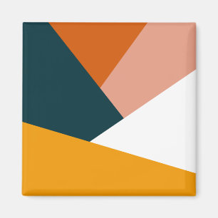 Moderne abstrakte geometrische Farblockmuster Magnet